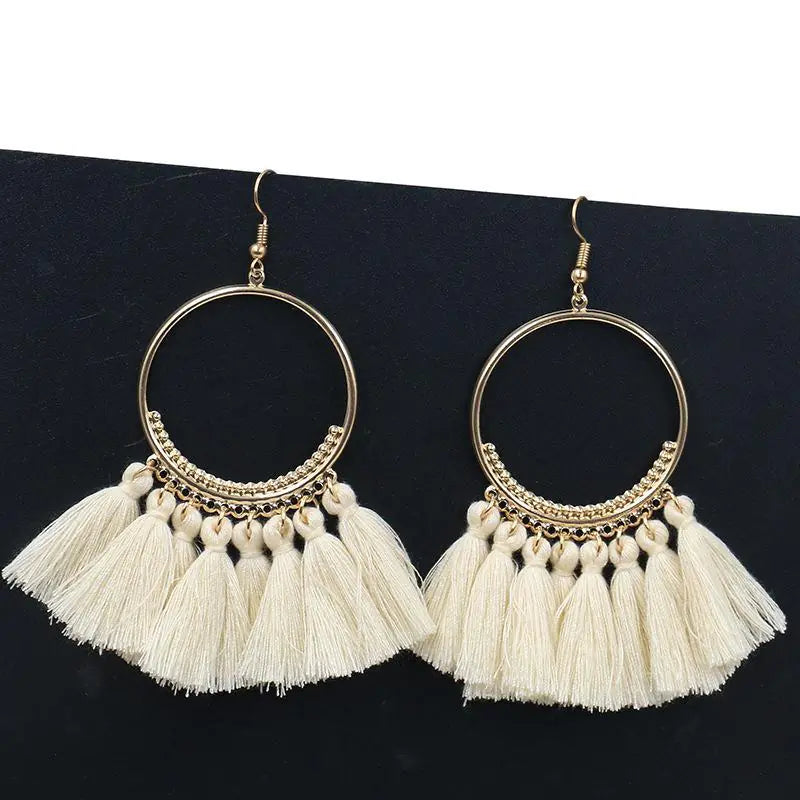 Chic Tasselled Hoop Earrings