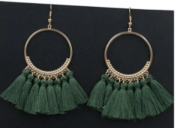 Chic Tasselled Hoop Earrings