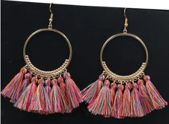 Chic Tasselled Hoop Earrings