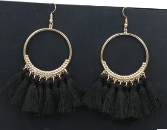 Chic Tasselled Hoop Earrings