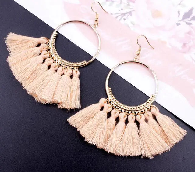 Chic Tasselled Hoop Earrings