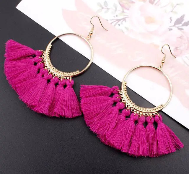 Chic Tasselled Hoop Earrings